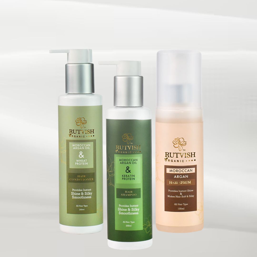 Rutvish Organic Hair Basic Haircare Combo 4 (Shampoo + Conditioner + Serum) Rutvish Organic