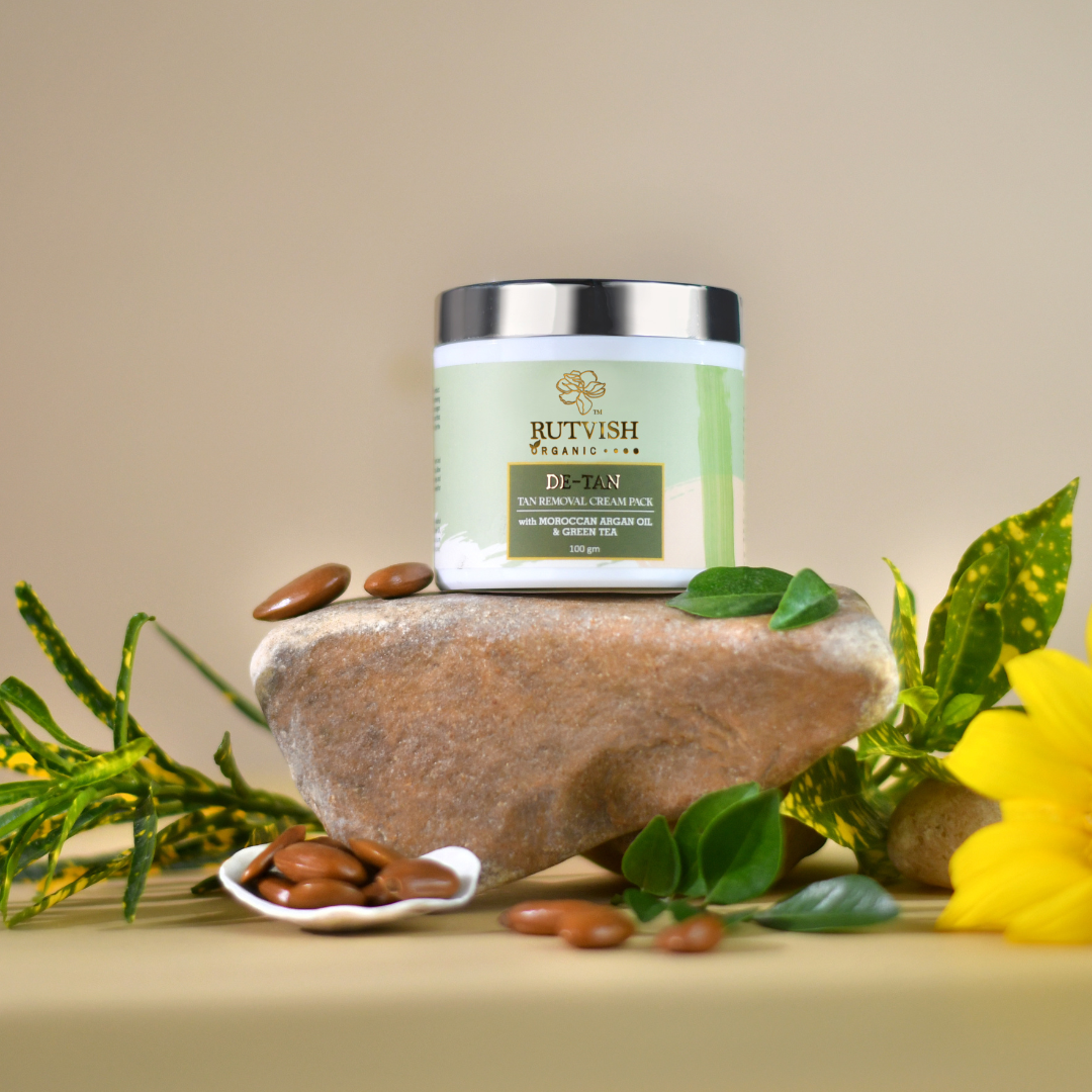 Rutvish Organic De-Stress Combo 2 (De-tan +  Massage Butter Candle) Rutvish Organic